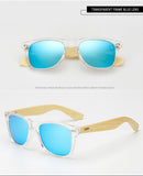 Gafas de sol de bambú de madera polarizada LongKeeper para mujer, diseño de marca para hombre, gafas de sol con brazos de madera reales, lentes de espejo, Gafas de sol