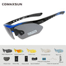 COMAXSUN Professionelle Polarisierte Fahrradbrille Fahrradbrille Outdoor Sport Fahrrad Sonnenbrille UV 400 Mit 5 Gläsern TR90 2 Style