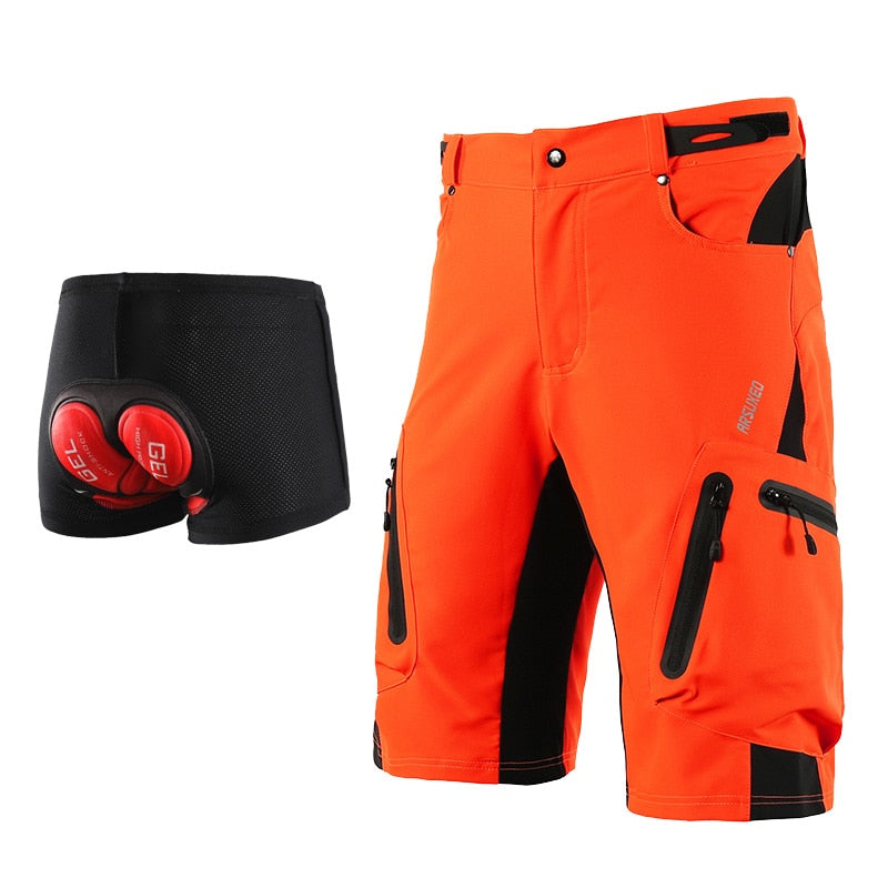 ARSUXEO, pantalones cortos de ciclismo para deportes al aire libre para hombre, pantalones de descenso MTB, pantalones cortos para bicicleta de montaña, pantalones cortos resistentes al agua, ajuste holgado 1202