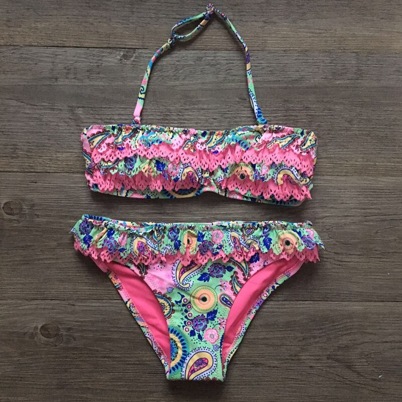 7-14Year Butterfly Print Child Bikini Set 2023 Girls Swimsuit Swimwear For Kids Summer Brazilian Teen Baby Swimming Suit Biquini