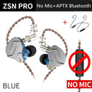 KZ ZSN Pro In-Ear-Kopfhörer Hybrid-Technologie 1BA + 1DD HIFI-Bass-Metall-Ohrhörer Sport-Headset-Monitor mit Geräuschunterdrückung