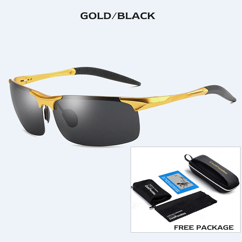 Gafas de sol polarizadas para hombre, gafas militares, gafas de sol de aluminio y magnesio, gafas de conducción HD para hombre/mujer, gafas masculinas