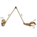Industrielle verstellbare Schwenkarm-Wandlampe Lesebett Vintage Wandlampe Retro ausziehbare LED-Wandleuchten fexible Weißgold