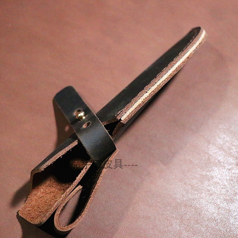 10-18cm Maßgeschneiderte handgemachte manuelle erste Schicht Crazy Horse Rindsleder Obstmesserscheide, Scheide Kochmesser Hülle