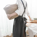 Rosa Graue Baumwollschürze Zuhause Küche Kochen Backen Malen Handwerk Arbeitskleidung Café Barista Restaurant Kellnerin Florist Uniform B2