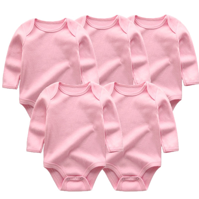 5 unids/lote, mono de invierno de manga larga para bebé recién nacido, mono de algodón para bebé, ropa blanca para bebé (niño o niña)