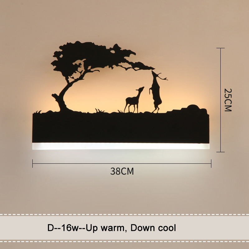 Romantic Wall lamps acrylic lampshade lighting fixture upside warm down cool for living room bedside Animal lights AC110-260V