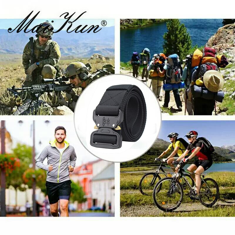 Military Equipment Combat Tactical Belts for Men Army Training Nylon Metal Buckle Waist Belt Outdoor Hunting Waistband