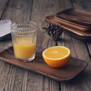 Bandeja japonesa de madera maciza de Acacia, plato de cena, disco, bandeja para café, té, fruta, pan, postre, desayuno, plato cuadrado rectangular