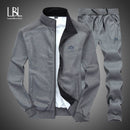 Herbst Trainingsanzug Männer 2021 Sportbekleidung Mode Herren Set Zwei Stücke Reißverschluss Warme Sweatshirt Jacke + Jogginghose Moleton Masculino Sets