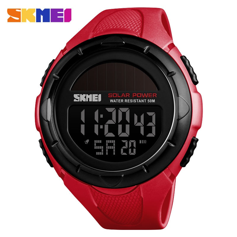 Relojes deportivos militares SKMEI, reloj Digital de choque para exteriores con energía Solar para hombres, relojes de pulsera resistentes al agua Chrono 50M, reloj deportivo