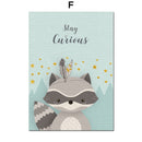 Bär Kaninchen Fuchs Hirsch Kinderzimmer Wandkunst Leinwand Malerei Cartoon Nordic Poster und Drucke Wandbilder Mädchen Jungen Kinderzimmer Dekor