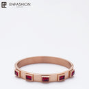 Enfashion Zirkonia Kristall Manschette Armband Manchette Gold Farbe Edelstahl Armreif für Frauen Armbänder Armreifen 172001