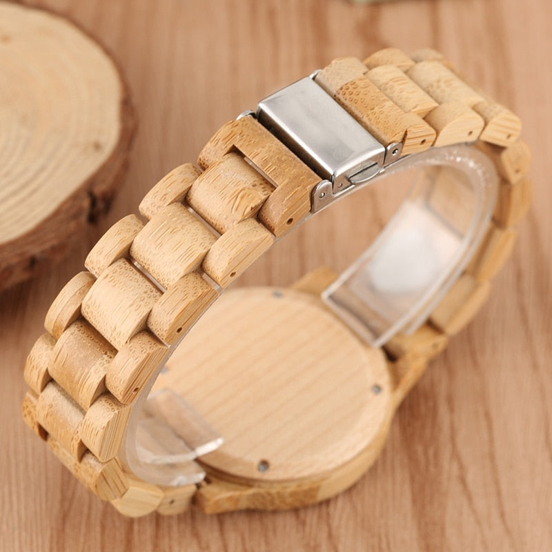 Women Wood Watch Natural All Bamboo Wood Clock Watches Top Brand Luxury Quartz Ladies Dress Watch Wooden Bangle as Best Gifts