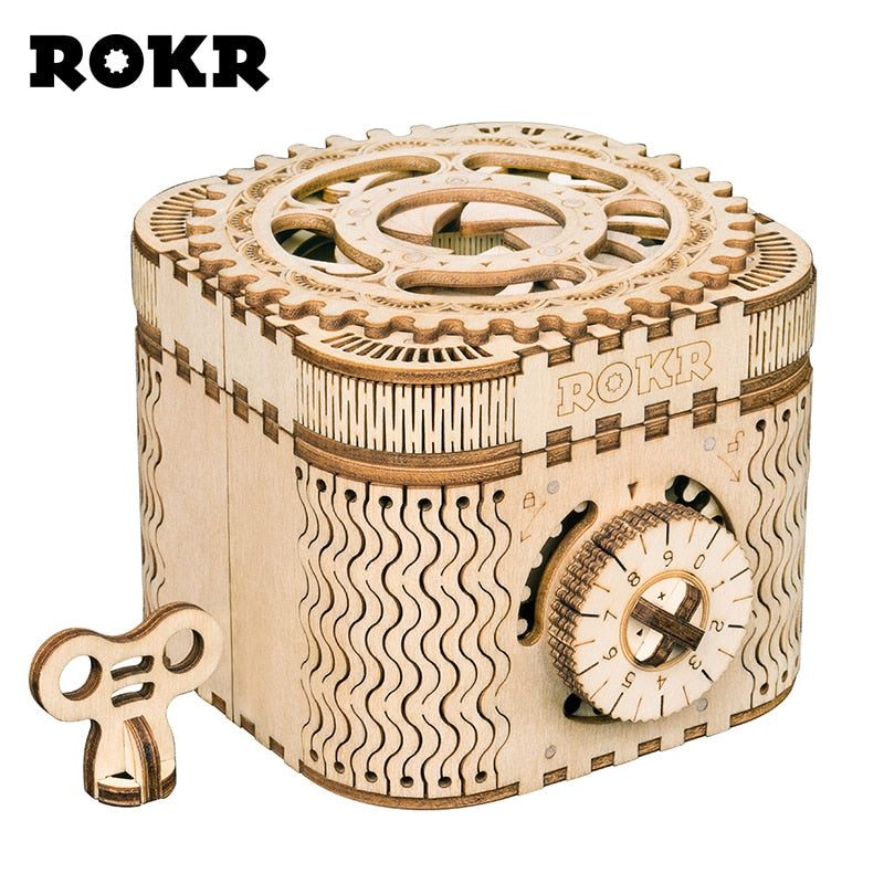 Robotime ROKR DIY 3D Wooden Puzzle Mechanical Gear Drive Model Building Kit Toys Gift for Children Adult Teens