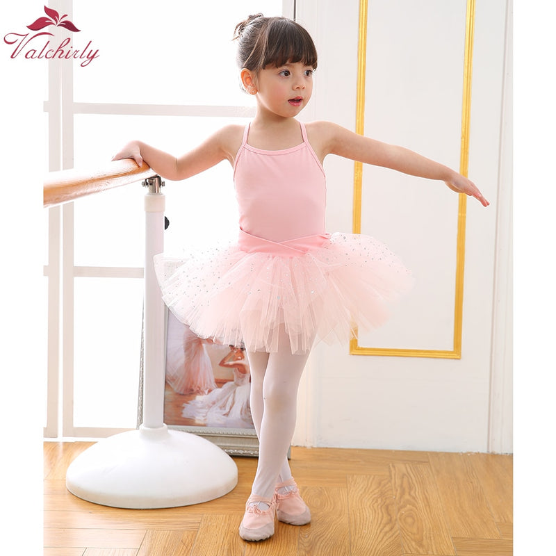 New Ballett Bodysuit Mädchen Tanzkostüme Kinder Trikot Tutu Ballerina Glitzernde Ballettkleidung für Mädchen