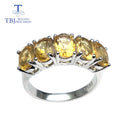 TBJ,natural citrine stone jewelry set ring and earring in 925 sterling silver fine jewelry for women daily wear Valentine gift