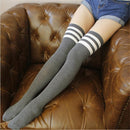 Mode Oberschenkelhohe Socken Strumpf Baumwolle Plus Größe Überkniestrümpfe Für Mädchen Dame Warm Meias Stripe Damenstrümpfe Lange Socken