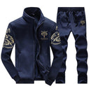 Herbst Trainingsanzug Männer 2021 Sportbekleidung Mode Herren Set Zwei Stücke Reißverschluss Warme Sweatshirt Jacke + Jogginghose Moleton Masculino Sets