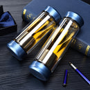 Glaswasserflasche mit losem Blatt-Teesieb Tee-Ei Doppelwandige Glasflasche Frei zerlegbare Thermoskanne 300ML 400ML