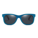 EZREAL Skateboard-Sonnenbrille aus Holz, blauer Rahmen mit Beschichtung, verspiegelte Bambus-Sonnenbrille, UV-400-Schutzgläser in Holzbox