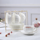 1-6 STÜCKE Rosa Romantischer Kürbis Kaffeetasse Set Küchenzubehör Bone China Keramik Teetasse Organizer Englisch Nachmittag Roter Tee