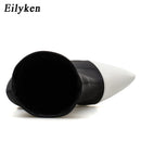 Eilyken 2022 Neue Frauen Socken Stiefel Spitzschuh Elastische Hohe Stiefel Slip On High Heel Stiefeletten Frauen Pumps Stiletto Botas