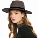 WELROG Fedora-Hüte, Schwarz, Rot, für Damen, Fedoras aus Wollimitat, Panama-Filzhut, Winter, Herren, Jazz, Trilby, Chapeau, Femme-Caps