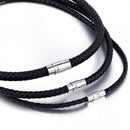 Herren Chokerhalskette Schwarz Braun Geflochtene Lederhalskette für Herren Edelstahl Magnetverschluss Herrenschmuck Geschenke UNM27A