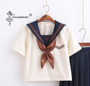 Japanische Schuluniformen Anime COS Matrosenanzug Jk Uniformen College Mittelschuluniform für Mädchen Studenten hellgelbes Kostüm