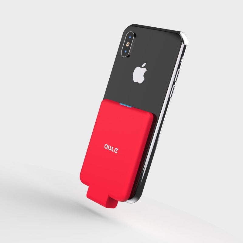 Mini batería de clip trasero OISLE para iPhone 12 11X7 8 6 Plus SE XS MAX XR SE2, funda de cargador de batería externa de respaldo delgado, banco de energía