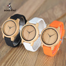 BOBO BIRD Damenuhren Damen-Luxusuhren aus Bambusholz Silikonarmbänder Relojes mujer marca de lujo Tolle Geschenke für Mädchen