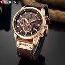 Reloj de marca CURREN, relojes deportivos de cuero para hombre, reloj de pulsera militar de cuarzo para hombre, reloj cronógrafo para hombre, reloj Masculino