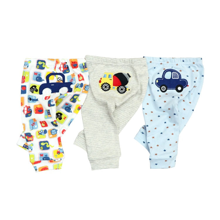 Pantalones de bebé de 3/6 piezas, mallas con estampado de animales de dibujos animados de otoño de algodón para niños y niñas, pantalones largos para bebés