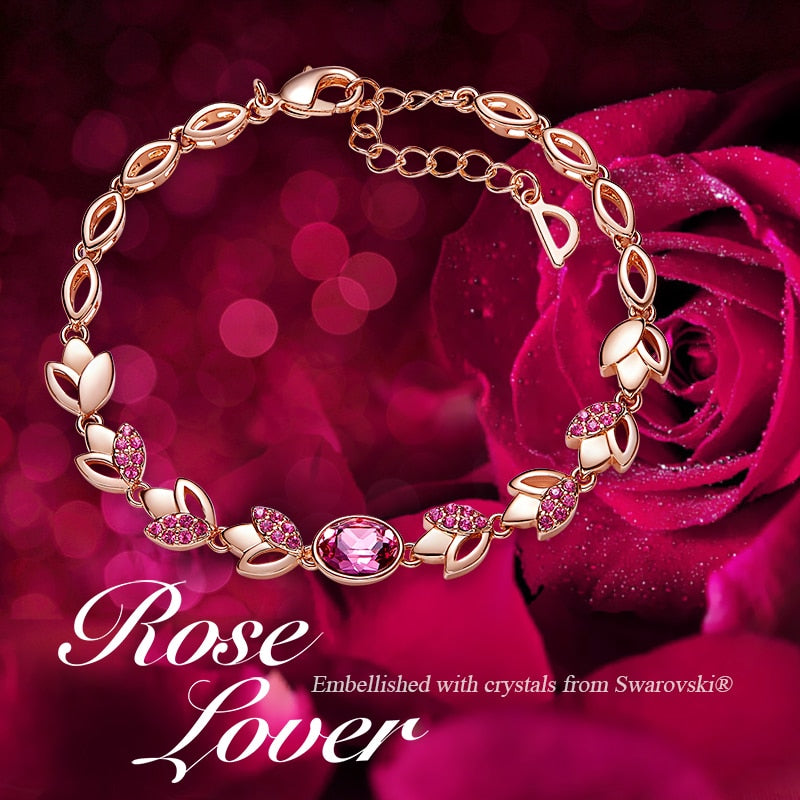 CDE Damen Gold Armband Schmuck Verziert mit Kristallen Verstellbares Armband Roségold Schmuck für Sie