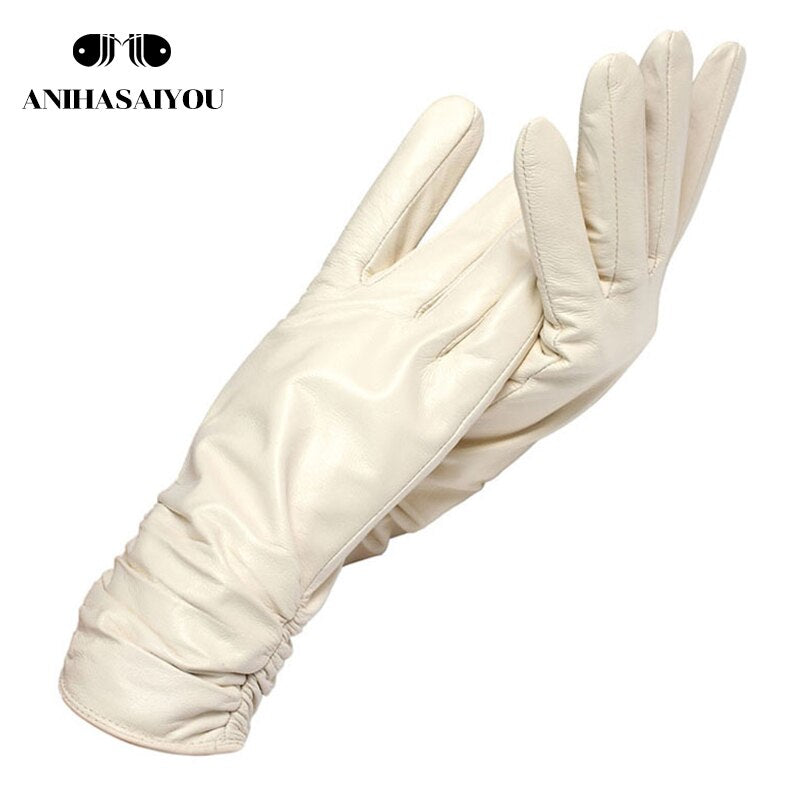 2019 fashion new products winter leather gloves short leather gloves women Wrist tightening design winter leather gloves women