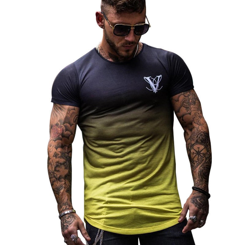 2019 Neue Marke Kleidung Turnhallen Enge Baumwolle T-Shirt Herren Fitness T-Shirt Homme Turnhallen T-Shirt Männer Fitness Sommer T-Shirts Tops