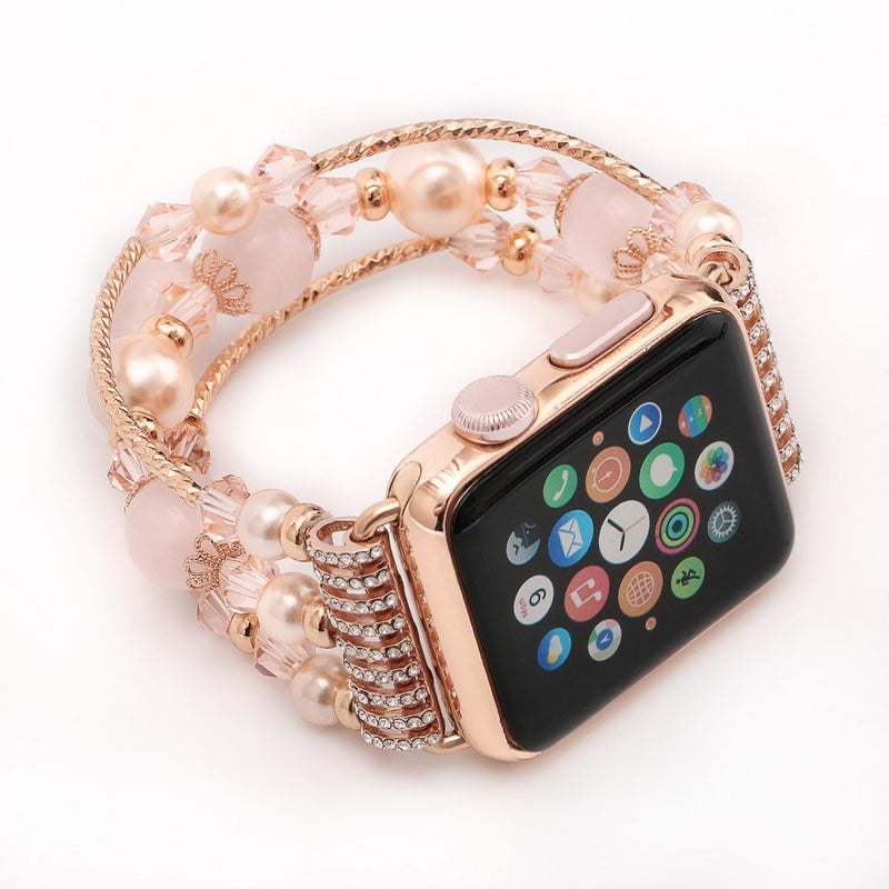 Natural Agate Band for Apple Watch Series 3 4 5 6 SE Strap Women Fashion Wrist Bracelet for iWatch 38mm 42mm 40mm 44mm Watchband