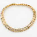 Liffly Fashion Dubai Gold Schmuck Sets Blumenform Kristall Halskette Armband Ring Ohrring Braut Hochzeit Schmuck Zubehör