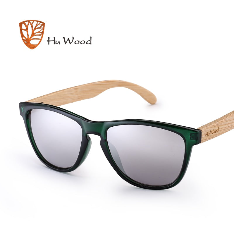 HU WOOD Brand Design Bamboo Sunglasses Sea Gradient Lenses UV400 Driving Shade Mens Sunglasses Eyewear gafas de sol hombr GR8012