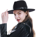 WELROG Fedora-Hüte, Schwarz, Rot, für Damen, Fedoras aus Wollimitat, Panama-Filzhut, Winter, Herren, Jazz, Trilby, Chapeau, Femme-Caps