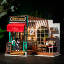 Robotime Art Dollhouse DIY Miniaturhaus-Kits Mini-Puppenhaus mit Möbeln Simon's Coffee Toys for Children Girl's Gift DG109