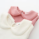 2022 primavera otoño 2-10 años de edad, ropa para bebés, camisetas básicas de manga larga de Color puro sólido con dibujos animados bonitos para niños y niñas