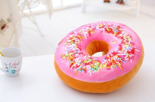 40cm Funny Chocolate Donut Sofa Seat Cushion Christmas Donuts Pillow Xmas Kid Present Toy PP Cotton Filling Hand Rests Car Mats