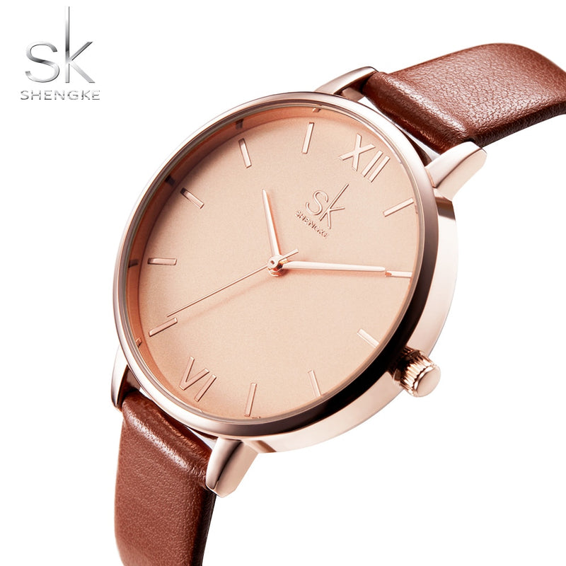 Shengke Women Watches Luxury Brand Wristwatch Leather Women Watch Fashion Ladies Geneva Quartz Clock Relogio Feminino New SK