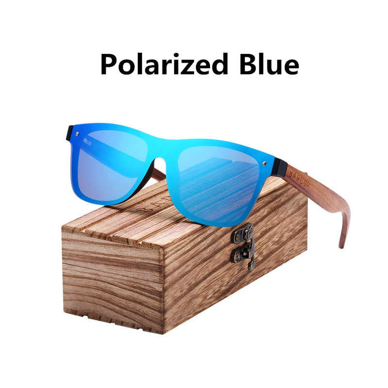 BARCUR Fashion Wooden Sunglasses Men Bamboo Temple Sun Glasses Women Wood Glasses Oculos de sol masculino