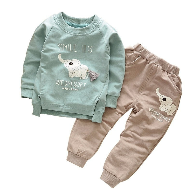 Fashion Spring Autumn Baby Girl Clothes Set Children Boys Cartoon T-Shirt Pants 2Pcs/sets Toddler Casual Costume Kids Tracksuits