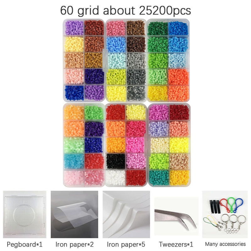 2.6mm Mini Hama Beads 80Colors kits perler PUPUKOU Beads Tool and template Education Toy Fuse Bead Jigsaw Puzzle 3D For Children