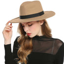 WELROG Fedora-Hüte, Schwarz, Rot, für Damen, Fedoras aus Wollimitat, Panama-Filzhut, Winter, Herren, Jazz, Trilby, Chapeau, Femme-Caps