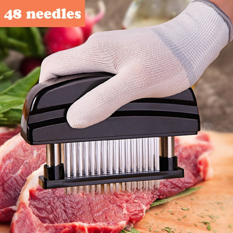 Ablandador de carne profesional, 48 Uds., agujas de acero inoxidable, bistec, carne tierna, herramientas de cocina para martillo de carne